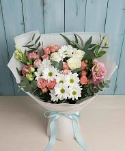 Букет цветов из:  Розы, Лизиантусы и Хризантемы в Истре Истринский район
