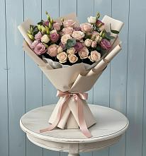 Букет цветов из:  Розы и Лизиантусы #REPLACE_PRED# Истре Истринский район