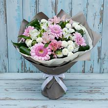 Букет цветов из:  Герберы, Альстромерии и Хризантемы в Истре Истринский район