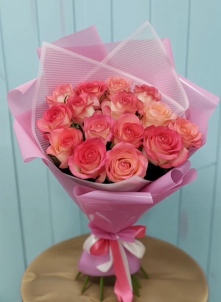 Букет 15 Розовых роз Равель в Истре Истринский район