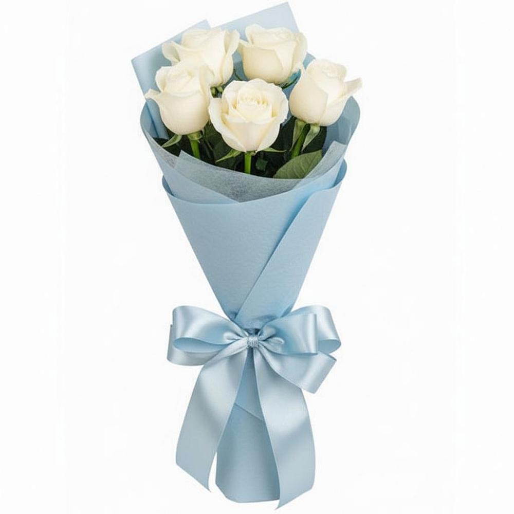 Букет 5 Белых роз Проуд в Истре Истринский район