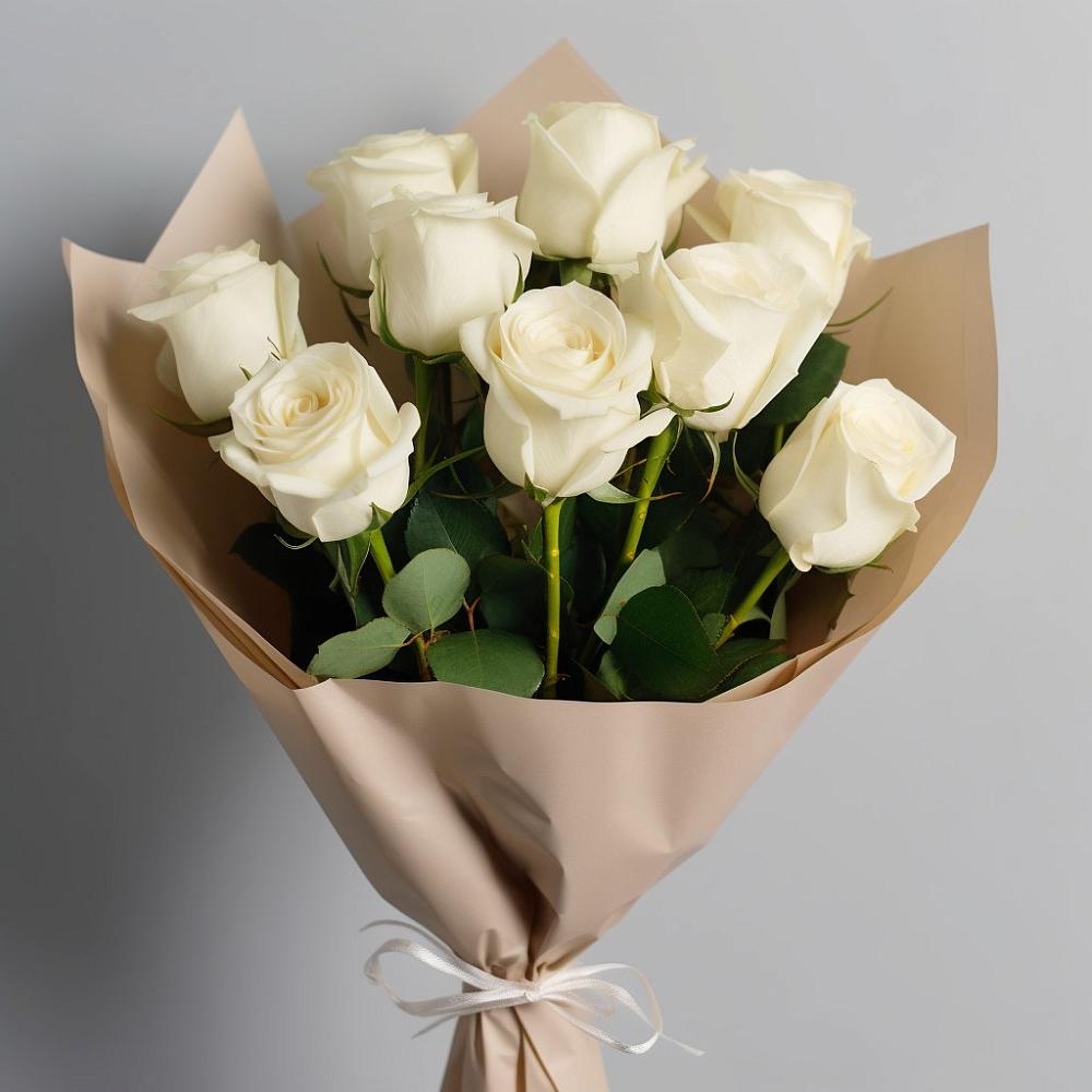 Букет 9 Белых роз Эдлесс Лав в Истре Истринский район