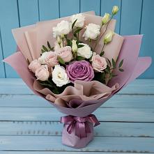 Букет цветов из:  Розы и Лизиантусы #REPLACE_PRED# Истре Истринский район