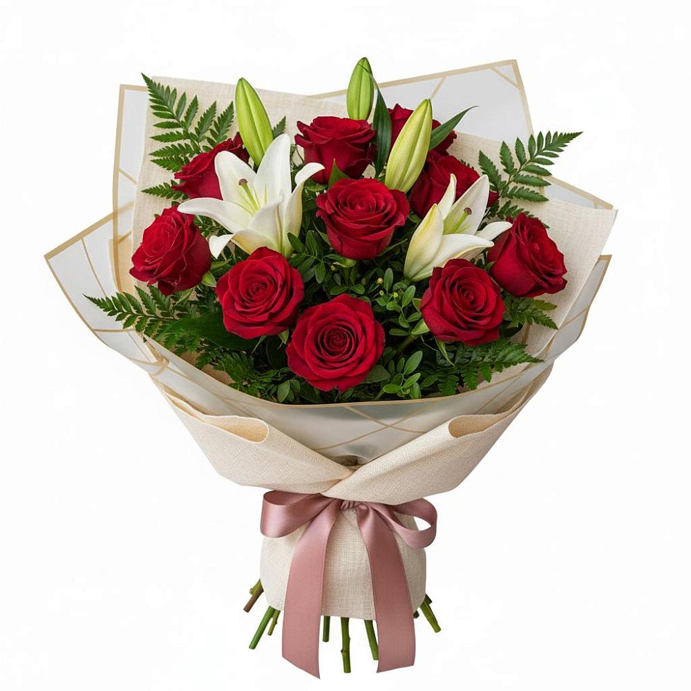 Букет цветов из: Лилии и Розы в Истре Истринский район