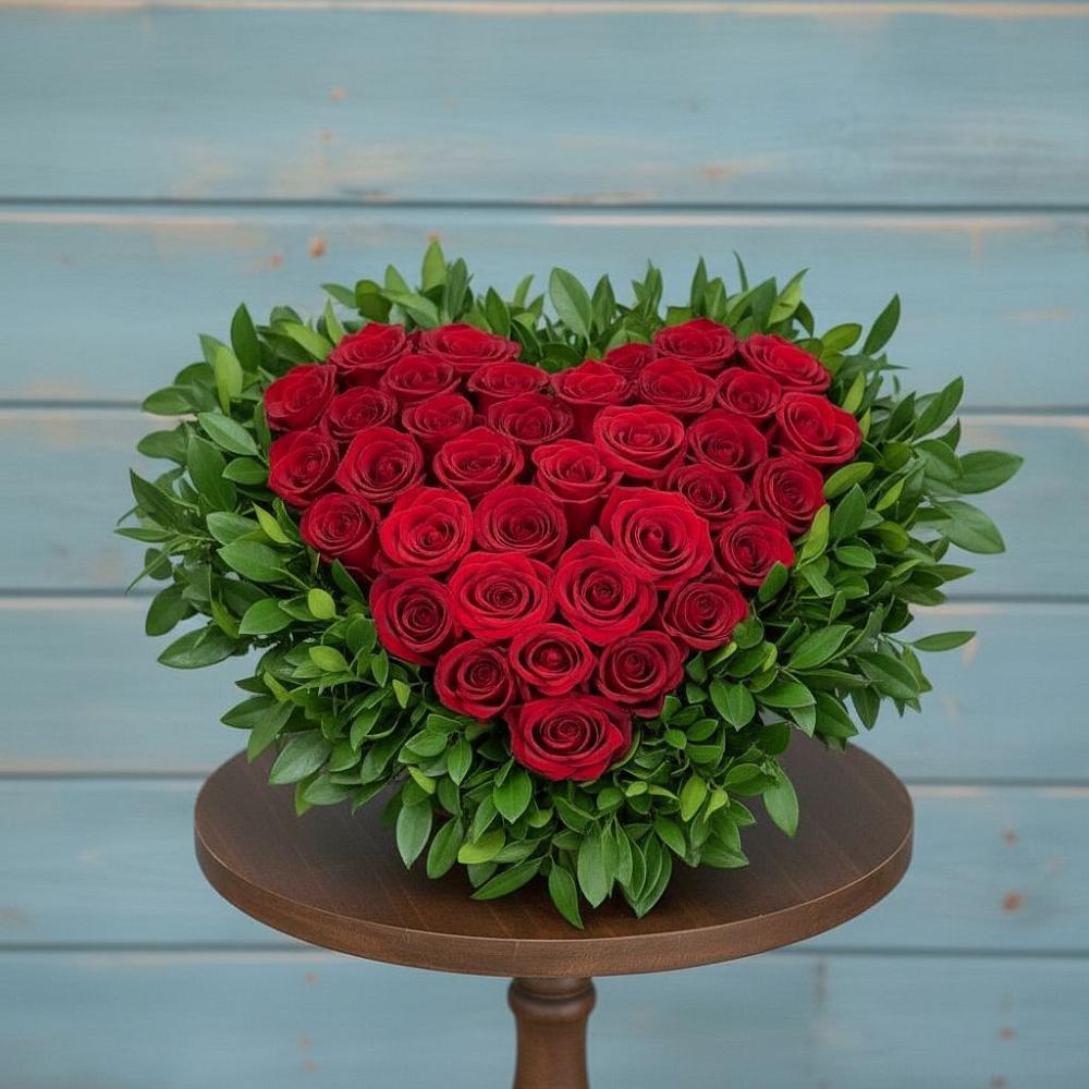 Цветочная композиция из Розы в виде сердца в Истре Истринский район