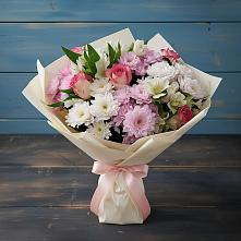 Букет цветов из:  Хризантемы, Альстромерии и Розы #REPLACE_PRED# Истре Истринский район