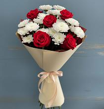 Букет цветов из:  Розы и Хризантемы #REPLACE_PRED# Истре Истринский район