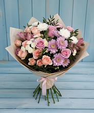 Букет цветов из:  Хризантемы, Розы и Альстромерии в Истре Истринский район