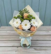 Букет цветов из:  Герберы, Розы и Хризантемы #REPLACE_PRED# Истре Истринский район