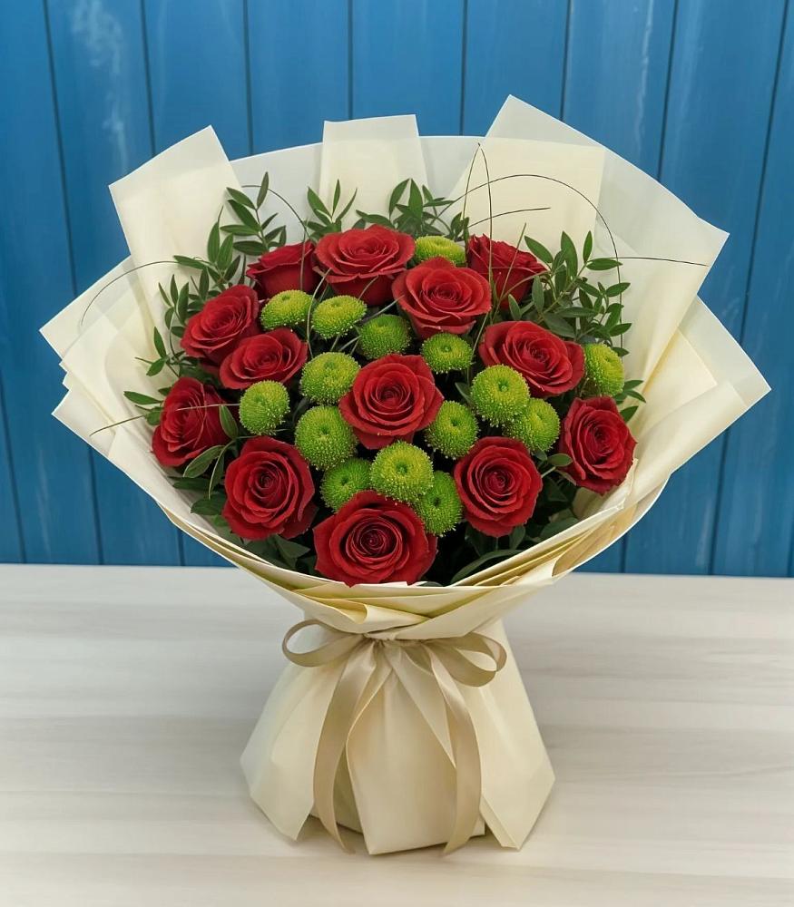 Букет цветов из: Розы и Хризантемы в Истре Истринский район